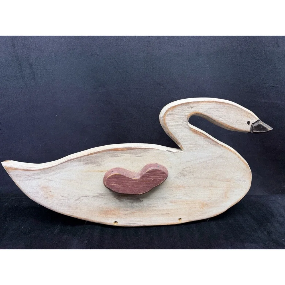 Wooden Primitive Goose Decor 2 Wood Geese Wall Hangings Rustic Country Cabin
